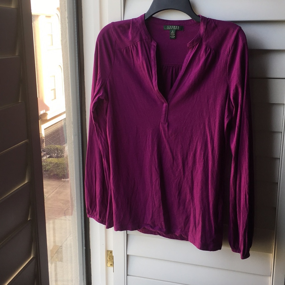 Purple Ralph Lauren long sleeve cotton top